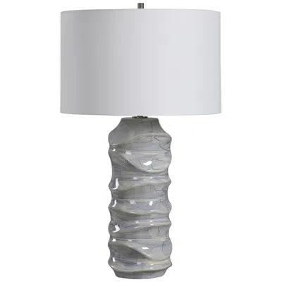 Uttermost Waves 27 1/2" Light Cobalt Blue Drip Ceramic Table Lamp
