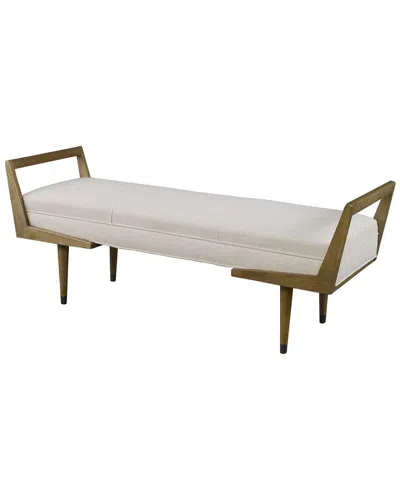 Uttermost Waylon Modern Ivory Bench In Gold