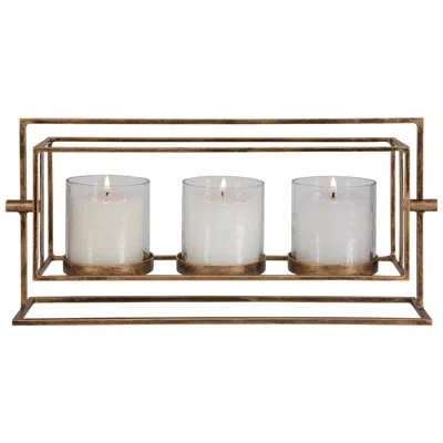 Uttermost Wenman 17.25" Length Gold Triple Candleholder
