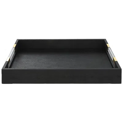 Uttermost Wessex Black Faux Shagreen Rectangular Tray