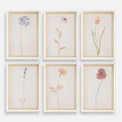 Uttermost Wild Flourish Framed Floral Prints In Multicolor