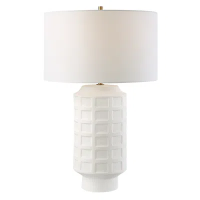 Uttermost Window Pane 28" Chalk White Ceramic Table Lamp