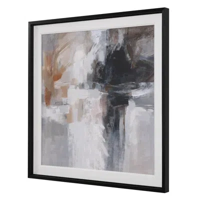 Uttermost Wings Neutral Abstract Framed Print In Cinnamon,gray,black,white