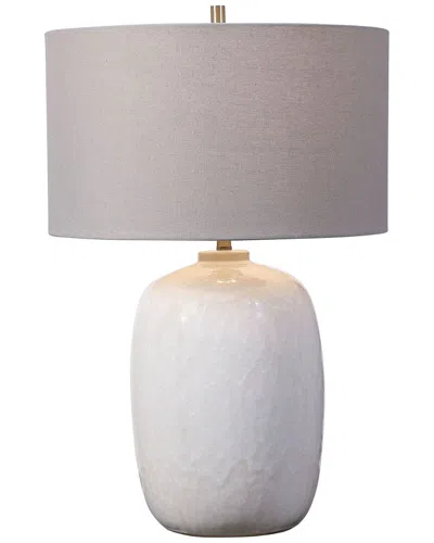 Uttermost Winterscape Glaze Table Lamp In Silver