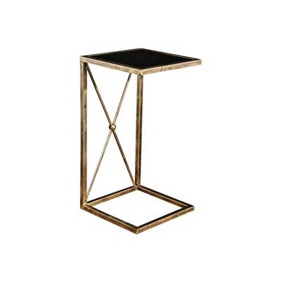 Uttermost Zafina 13" Wide Glass Top - Antique Gold Side Table
