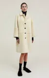 Utzon Caleb Shearling Coat In Ivory