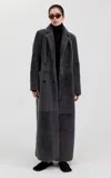 Utzon Cecil Shearling Coat In Grey