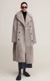 Utzon Clark Shearling Coat In Grey