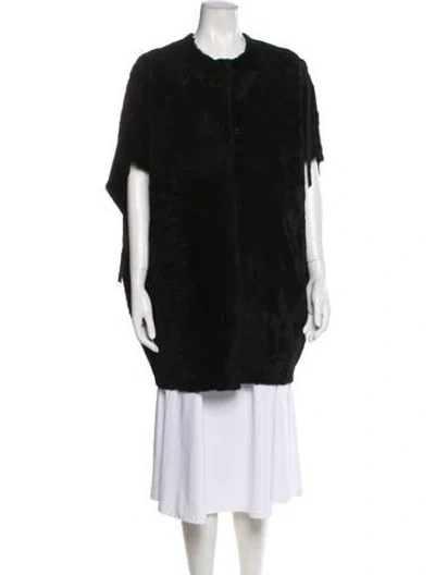 Pre-owned Utzon Fur Coat In Black