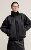 Utzon Jagger Shearling Jacket In Black