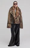 Utzon Jalo Shearling Coat In Brown
