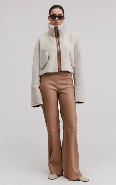 Utzon Jay Shearling Jacket In White