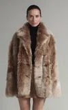 Utzon Jehanne Oversized Long Hair Short Coat In Brown