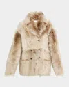 Utzon Jehanne Shearling Jacket In Brown