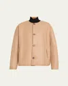 Utzon Jod Reversible Shearling Jacket In Neutral