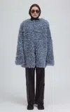 Utzon Josephe Shearling Coat In Blue