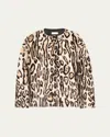 Utzon Jovanne Leopard Cashmere Overcoat In Leopard Print