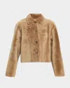 Utzon Julee Shearling Jacket In Brown