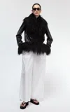 Utzon Jytte Shearling-trimmed Leather Jacket In Black