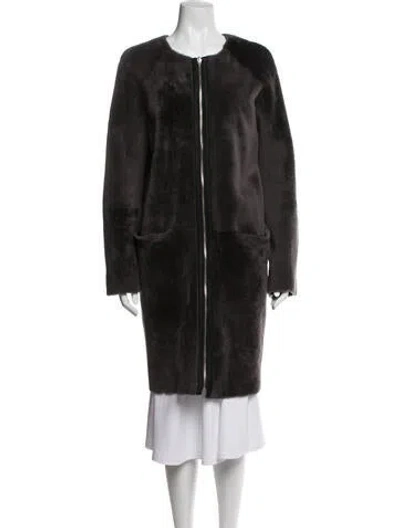 Pre-owned Utzon Lambskin Coat In Black