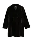 Utzon Shearling Double-breasted Coat In Brown