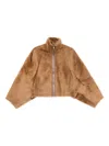 Utzon Zip-up Shearling Jacket In Brown