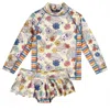 Uv Skinz Babies'  2pc Long Sleeve Sunny Swim Set In Summer Garden