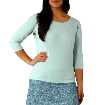 Uv Skinz 3/4 Sleeve Scoop Neck R&r Tee In Dewdrop