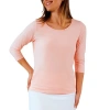 Uv Skinz 3/4 Sleeve Scoop Neck R&r Tee In Rosewater