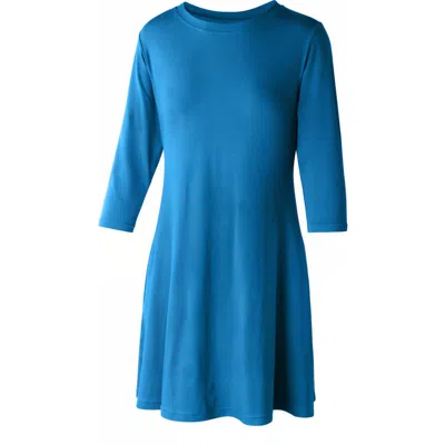 Uv Skinz 3/4 Sleeve Swing Dress In Mykonos Blue