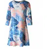 Uv Skinz 3/4 Sleeve Swing Dress In Ocean Botanical