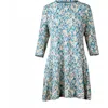 Uv Skinz 3/4 Sleeve Swing Dress In River Painted Eden