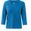 Uv Skinz 3/4 Sleeve V-neck R&r Tee In Mykonos Blue