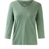 Uv Skinz 3/4 Sleeve V-neck R&r Tee In Sage