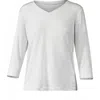 Uv Skinz 3/4 Sleeve V-neck R&r Tee In White