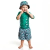 Uv Skinz Kids'  3pc Sun & Swim Set In Green Aztec Fish