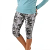Uv Skinz Active Sport Swim Capris In Woodblock Tropics