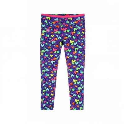 Uv Skinz Active Sport Swim Tights In Neon Hearts
