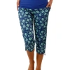 Uv Skinz Beach Capris In Coastal Hibiscus
