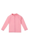 Uv Skinz Kids'  Full Zip Rashguard In Pink