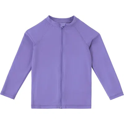Uv Skinz Kids'  Full Zip Rashguard In Purple