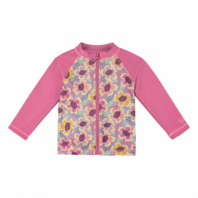Uv Skinz Kids'  Full Zip Rashguard In Vintage Bloom