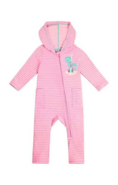 Uv Skinz Kids'  Hooded Everyday Romper In Pink