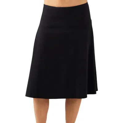 Uv Skinz Knee Length Upf Swing Skirt In Black