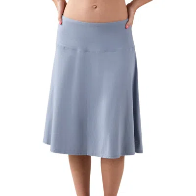 Uv Skinz Knee Length Upf Swing Skirt In Slate Blue