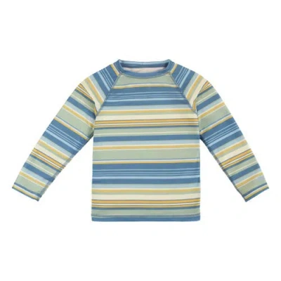 Uv Skinz Kids'  Long Sleeve Crew Sunny Swim Shirt In Pinecrest Stripe