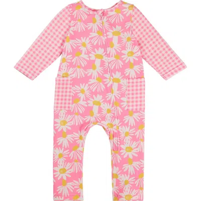 Uv Skinz Kids'  Long Sleeve Everyday Romper In Pink