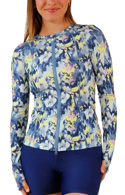 Uv Skinz Long Sleeve Full Zip Rash Guard In Multi