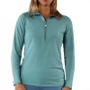 Uv Skinz Long Sleeve Half Zip Ruched Sun Shirt In River