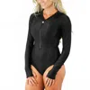 Uv Skinz Long Sleeve Half Zip Swimsuit In Black